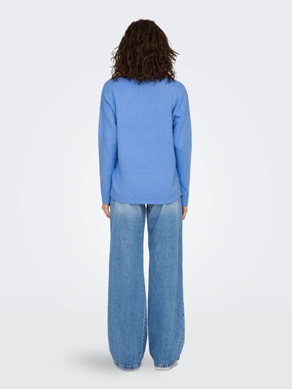 Only Onlrica V-hals Strikkegenser Blå