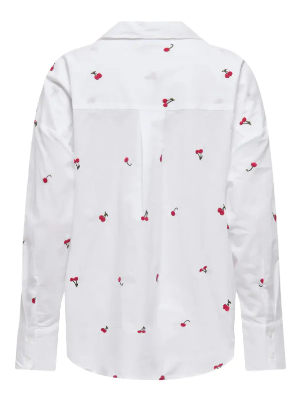 Only Onloregon Shirt Cherry Hvit
