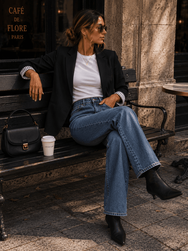 Vila VIBonnie Blazer Stripete Oppbrett Svart