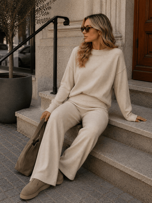 Hovedbilde Vero Moda Vmgold Lux Rib Genser Creme