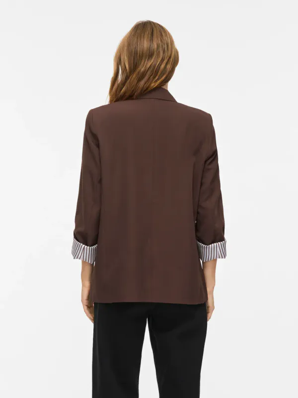 Vila Vibonnie Blazer Stripete Oppbrett Brun