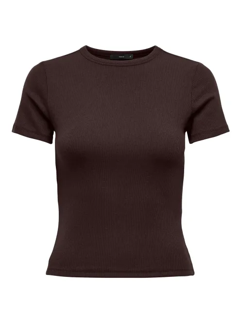 Hovedbilde Only Onljune Ribbet Basic T-skjorte Brun