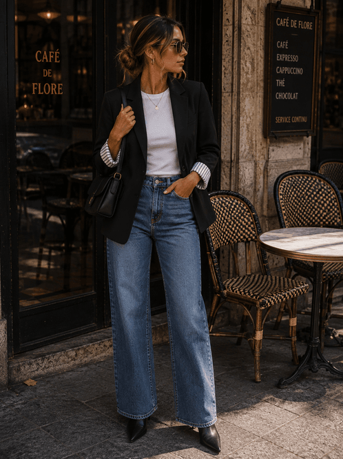 Hovedbilde Vila VIBonnie Blazer Stripete Oppbrett Svart
