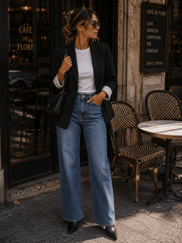 Vila VIBonnie Blazer Stripete Oppbrett Svart