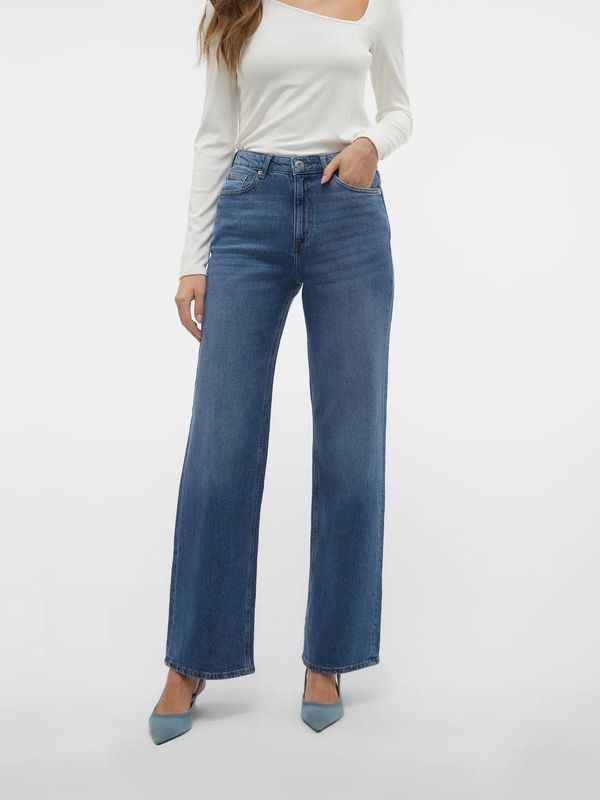 Vero Moda Vmtessa High Waist Wide Jeans 32 Medium Blue