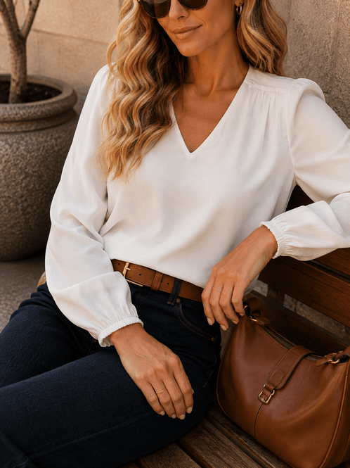Hovedbilde Vila Vielette Satengbluse Offwhite