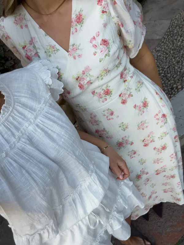 Vero Moda Vmbella Wrap Kjole Blomstrete Midikjole Rosa