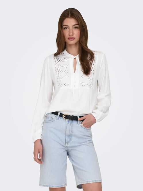 Hovedbilde Only Onllennyo Brodert Bluse Hvit