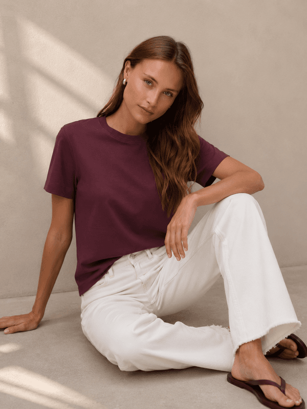 Aware Awnaima Box Fit T-Skjorte Burgunder
