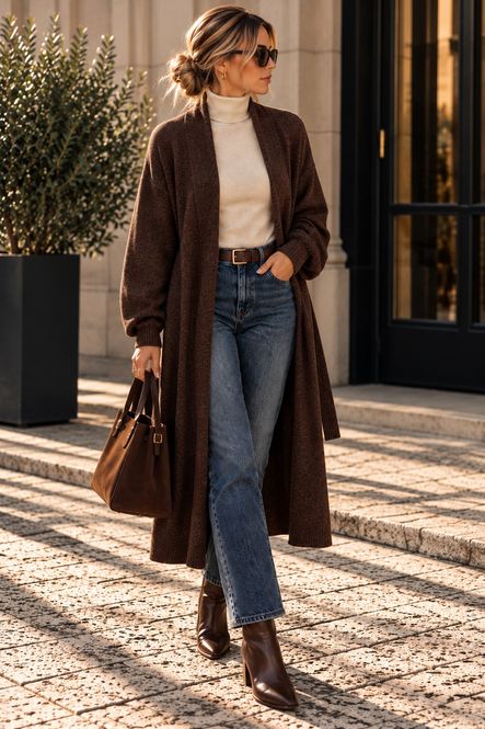 Hovedbilde Vero Moda Vmsupreme Lang Ull Cardigan Brun