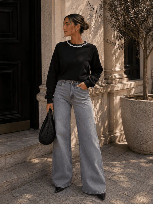 Hovedbilde Only Onljett Sweatshirt med Strass Svart ...