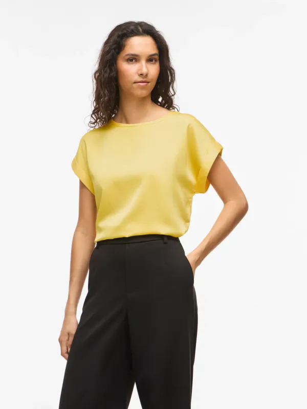 Vila Viellette Satin Top Gul