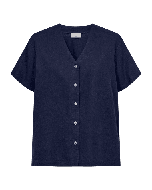 Hovedbilde Freequent Lava Linskjorte Navy