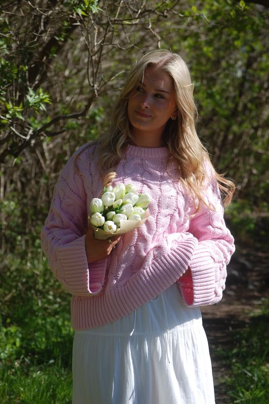 Vero Moda Vmsvea Strikkegenser Rosa Kabelstrikket Genser