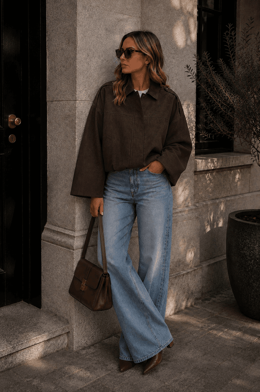 Vero Moda Vmhazel Faux Suede Bomberjakke Brun
