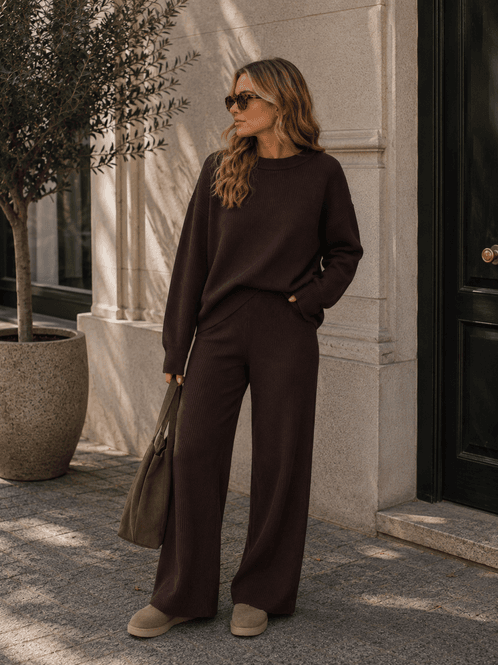 Hovedbilde Vero Moda Vmgold Lux Rib Bukse Brun